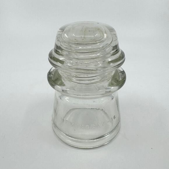 Hemingray VTG Collectible Glass Experimental Insulator Clear Made in USA 12B-39 - Picture 1 of 8